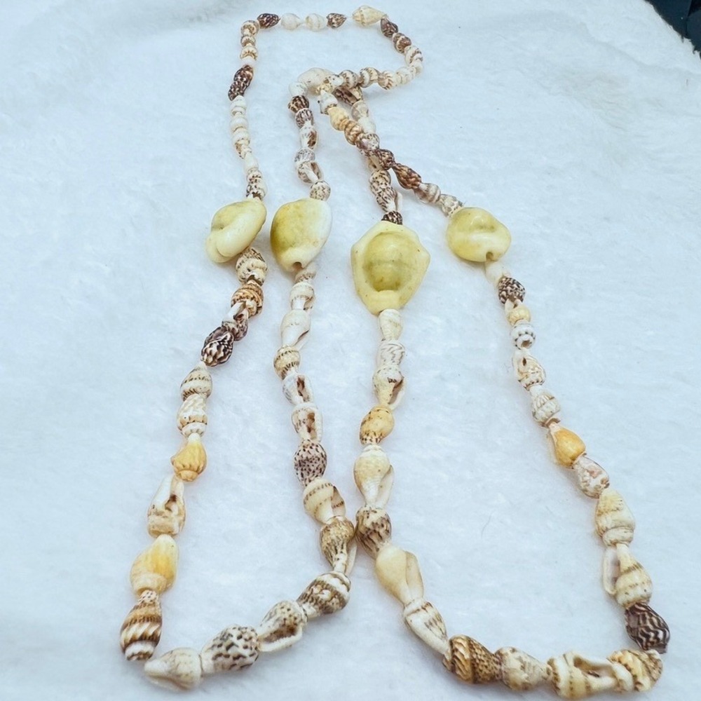 Vintage Natural Cowrie Sea Shell Necklace Unisex‎ Surf Beach Comber 32"